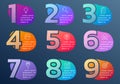 Number infographic design with abstract shapes, fluid geometric elements. Timeline, steps or option info graphic.